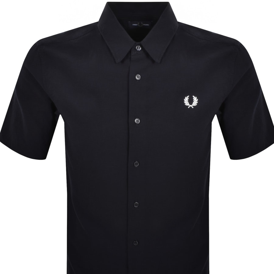 【FRED PERRY】FOOTBALL COLLAR SHIRT Fred Perry Seersucker Shirt Navy | Mainline Menswear Canada